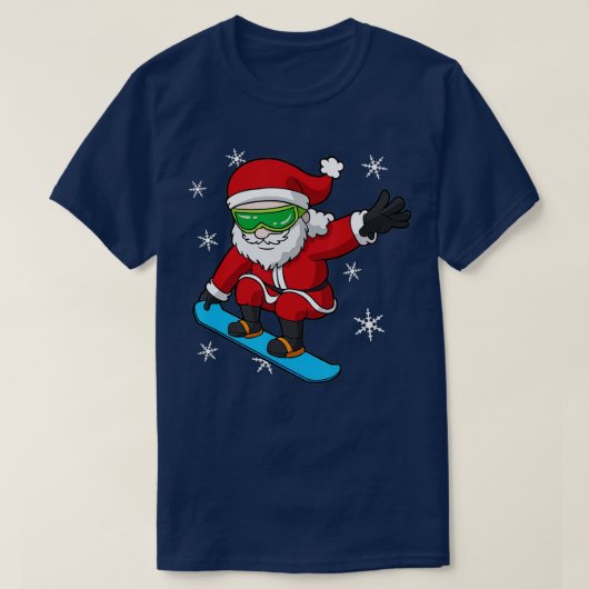 Snowboarder Weihnachten Weihnachten Weihnachtsmann T-Shirt (Design vorne)