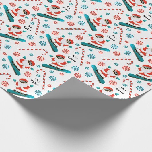 Snowboarder-Weihnachtsgeschenk Geschenkpapier (Ecke)