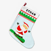 Snowboarder-Weihnachtsgeschenk Großer Weihnachtsstrumpf (Vorderansicht (hängend))