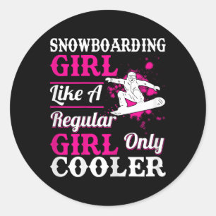 Snowboarder wie ein regelmäßiger, nur Cooler lusti Runder Aufkleber