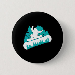 Snowboarder Winter Snowboard Vintage Snowboarding Button