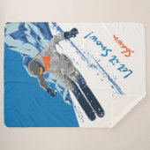 Snowboarder Wintersport, Personalisiert Sherpadecke (Vorderseite (Horizontal))