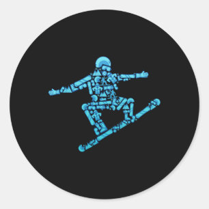 Snowboarder - Wintersports Snowboard Snowboarden Runder Aufkleber