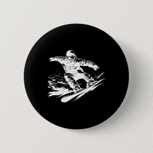 Snowboarder Zeichne Snowboarder-Piste Button (Vorderseite)