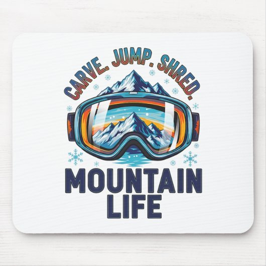 Snowboardfahren Cooler Snowboarder Bergab Freeride Mousepad (Vorne)