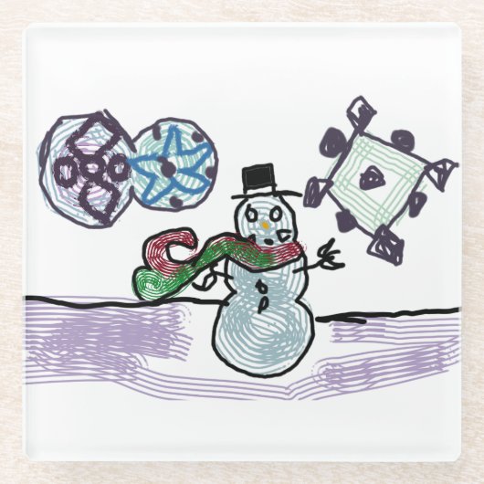 Snowboardfreude Glasuntersetzer (Vorderseite)