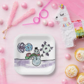 Snowboardfreude Pappteller (Party)