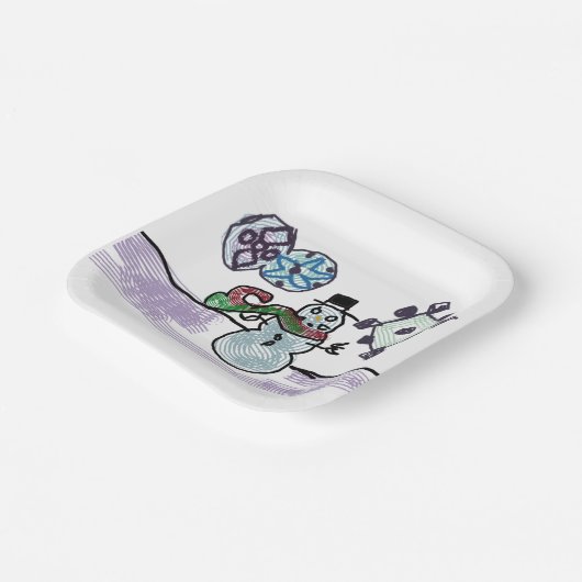 Snowboardfreude Pappteller (Gewinkelt)