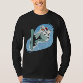 Snowboarding auf der grundlegenden langen Hülse T-Shirt (Vorderseite)