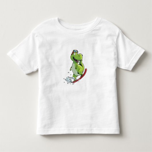 Snowboarding Dinosaurier Kleinkind T-shirt (Vorderseite)