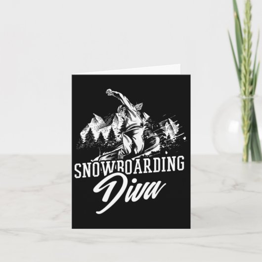 Snowboarding Diva Freestyle Winter Karte (Vorderseite)