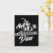 Snowboarding Diva Freestyle Winter Karte (Gelbe Blume)