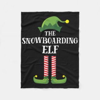 Snowboarding Elf Matching Family Group Weihnachten Fleecedecke