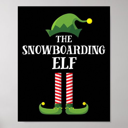 Snowboarding Elf Matching Family Group Weihnachten Poster (Vorne)
