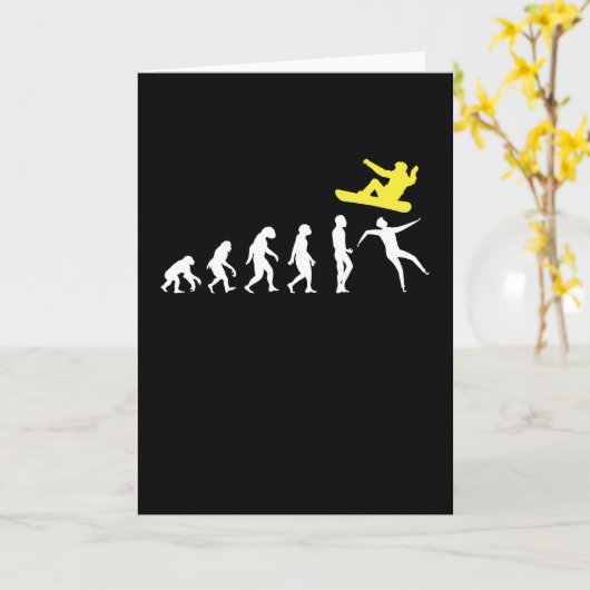 Snowboarding Evolution Snowboard Winter Karte (Gelbe Blume)