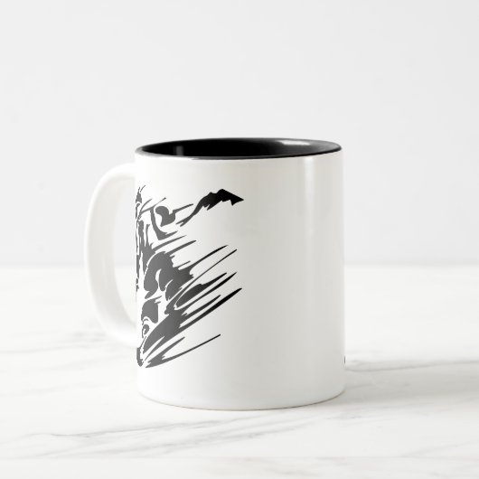 Snowboarding-Extrem-Sport Zweifarbige Tasse (Vorderseite Links)