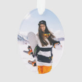 Snowboarding Female Foto Vorlage Oval Ornament (Rückseite)