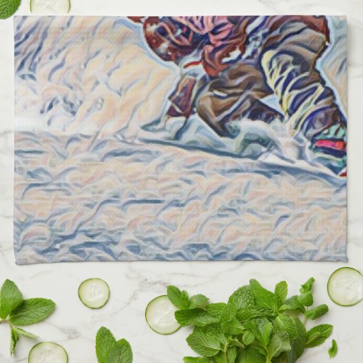 Snowboarding Geschirrtuch (Gefaltet)