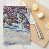 Snowboarding Geschirrtuch (Viertel Falte)