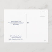 Snowboarding Highland Cow Postcard Feiertagspostkarte (Rückseite)