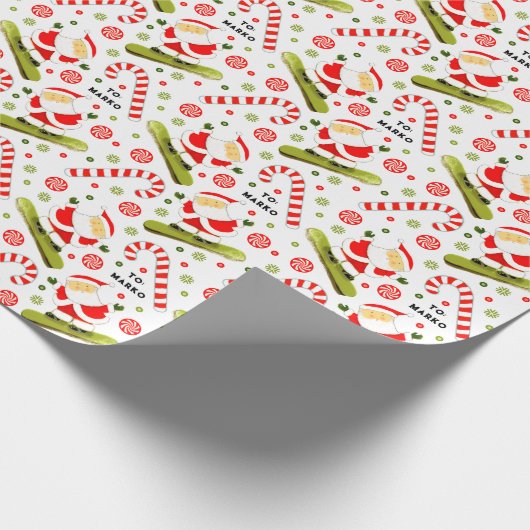 Snowboarding Holiday Geschenk Wrapping Pap Geschenkpapier (Ecke)