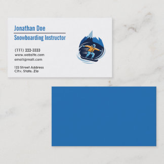 Snowboarding Instructor Business Card Visitenkarte