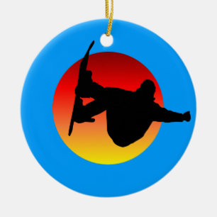 Snowboarding Keramik Ornament