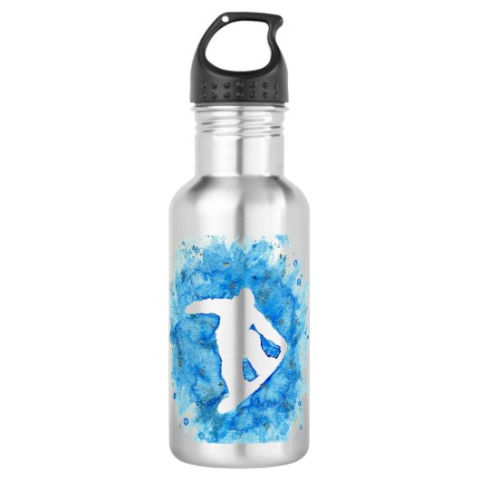 Snowboarding-Kunst Edelstahlflasche (Vorderseite)
