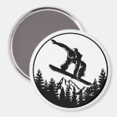 Snowboarding Magnet (Vorderseite/Rückseite)