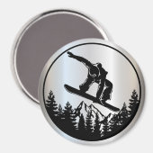 Snowboarding Magnet (Vorderseite/Rückseite)