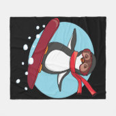 Snowboarding Penguin Fleecedecke (Vorderseite (Horizontal))