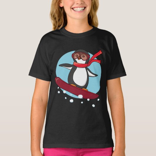 Snowboarding Penguin T-Shirt (Vorderseite)