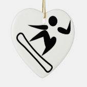 Snowboarding Pictograph Keramikornament (Rechts)