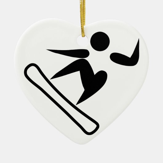 Snowboarding Pictograph Keramikornament (Vorne)