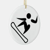 Snowboarding Pictograph Keramikornament (Rechts)