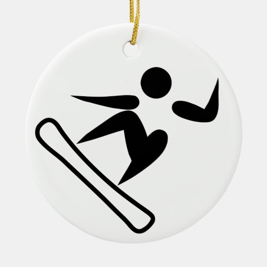 Snowboarding Pictograph Keramikornament (Vorne)