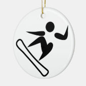 Snowboarding Pictograph Keramikornament (Links)