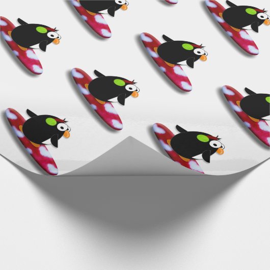 Snowboarding-Pinguin-Geschenk-Verpackung Geschenkpapier (Ecke)