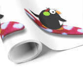 Snowboarding-Pinguin-Geschenk-Verpackung Geschenkpapier (Rolleneckpunkt)