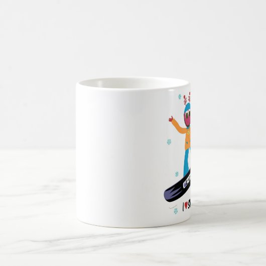 Snowboarding Puterbug "ich Liebe-Schnee-" Tasse (Mittel)
