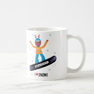 Snowboarding Puterbug "ich Liebe-Schnee-" Tasse