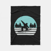 Snowboarding Retro Vintag Fleecedecke (Vorderseite)