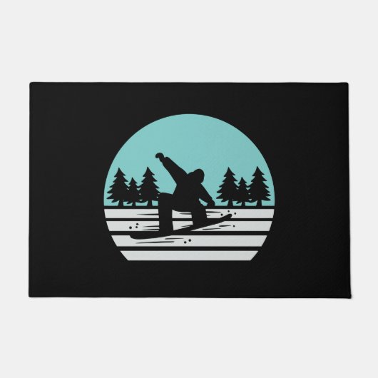 Snowboarding Retro Vintag Fußmatte (Vorderseite)