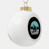 Snowboarding Retro Vintag Keramik Kugel-Ornament (Links)