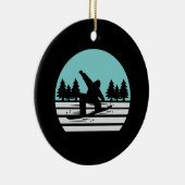 Snowboarding Retro Vintag Keramik Ornament (Rechts)