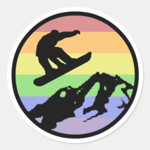 Snowboarding Runder Aufkleber