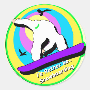 Snowboarding Runder Aufkleber