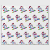 Snowboarding-Schneemannlech Geschenkpapier (Flach)