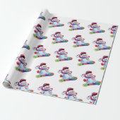 Snowboarding-Schneemannlech Geschenkpapier (Ungerollt)