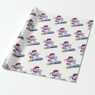 Snowboarding-Schneemannlech Geschenkpapier